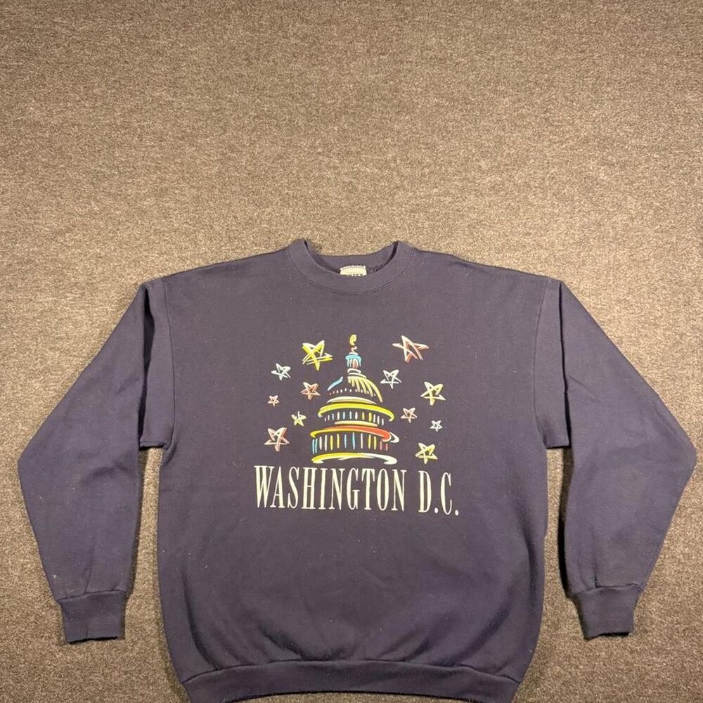 Vintage 90s Tultex Washington D.C. Capitol Graphic Sweatshirt L